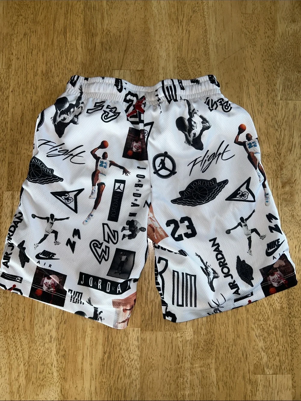 Jordan White Graphic Logo & 23 Print Athletic Shorts